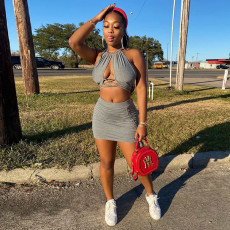 Sexy Strappy Backless Mini Skirt 2 Piece Sets WMEF-2037