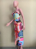 Sexy Printed Bodysuit Swimwear+Beach Skirt Sets Without Headscarf ORY-5189