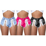 Sexy Denim Lace Up Jeans Shorts YD-8376