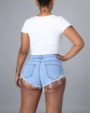 Sexy Denim Lace Up Jeans Shorts YD-8376