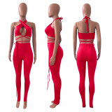 Sexy Strappy Backless Two Piece Pant Sets NIK-236