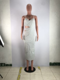 Sexy Spaghetti Strap Hollow Out Slim Maxi Dress BLX-8209