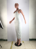 Sexy Spaghetti Strap Hollow Out Slim Maxi Dress BLX-8209