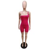 Sexy One Shoulder Skinny Romper MEM-8349