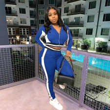 Casual Tracksuit Zipper Two Piece Pant Sets FOSF-8072