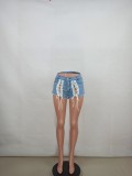 Sexy Denim Lace Up Jeans Shorts YD-8376