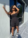 Sexy One Shoulder Skinny Romper MEM-8349