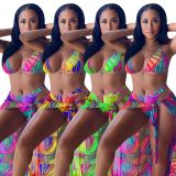 Sexy Printed Bikinis 3 Piece Sets MEM-8350