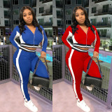 Casual Tracksuit Zipper Two Piece Pant Sets FOSF-8072