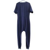 Plus Size Solid V Neck Short Sleeve  Loose Jumpsuits BDF-8059