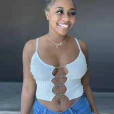 Sexy Ribbed Hollow Out Slim Fit Cami Top GLF-8145