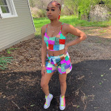 Paisley Print Cami Top And Shorts 2 Piece Sets GLF-8134