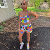 Paisley Print Cami Top And Shorts 2 Piece Sets GLF-8134