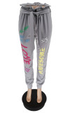 Casual Loose Printed Sashes Long Pants WSYF-5856