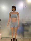 Solid Plush Tube Top And Shorts Fall 2 Piece Sets LUO-3160