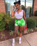 Fashion Vest And Patchwork Print Shorts Two Piece Sets NM-8344