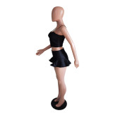 Fashion Casual Denim Camisole Culottes  Two Piece Sets BS-1266