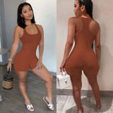 Solid Sleeveless Skinny Tank Romper NIK-240