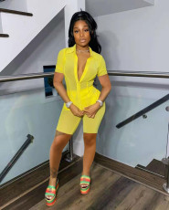 Fashion Sexy Mesh Short Sleeve Shirt And Shorts  Two Piece Sets NYF-8058