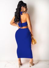 Sexy Backless Wrap Chest Long Skirt 2 Piece Sets WY-6784
