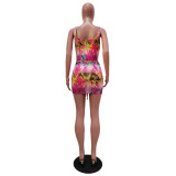 Sexy Printed Bodysuit Swimsuit+Mini Skirt TR-1141