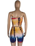 Tie Dye Print Cami Top And Shorts 2 Piece Sets LM-8235