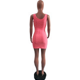 Solid Sleeveless Slim Mini Dress OMY-0011