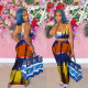 Tie Dye Print Sleeveless Maxi Skirt 2 Piece Sets FOSF-8075