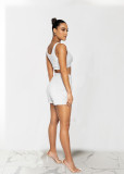 Solid Fitness Tank Top And Shorts 2 Piece Suits TR-1143