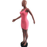 Solid Sleeveless Slim Mini Dress OMY-0011