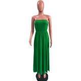 Solid Off Shoulder Strapless Maxi Dress OMY-0020