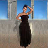 Solid Off Shoulder Strapless Maxi Dress OMY-0020