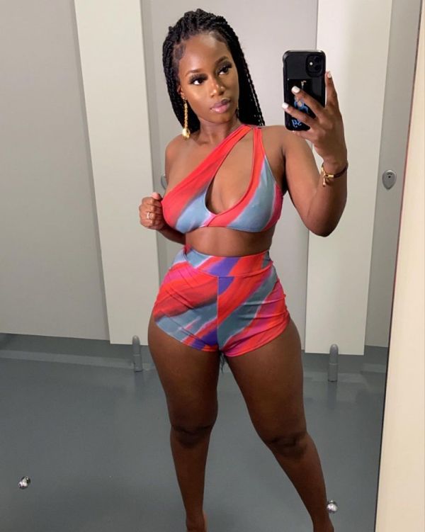 Sexy Printed One Shoulder Sleeveless 2 Piece Shorts Set YNSF-1647
