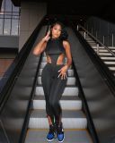 Sexy Solid Sleeveless Two Piece Pant Sets YNSF-1637
