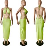 Sexy Backless Hollow Out Long Dress YNSF-1649