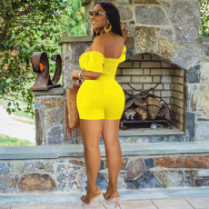 Solid Sexy Slash Neck One Piece Romper YD-8385