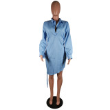 Long Sleeve Casual Shirt Dress MK-3031