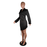 Long Sleeve Casual Shirt Dress MK-3031