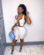 Sexy Lace Up Sleeveless Two Piece Short Sets YD-8393