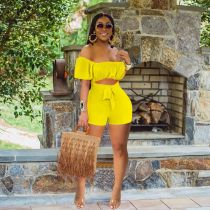 Solid Sexy Slash Neck One Piece Romper YD-8385