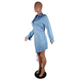 Long Sleeve Casual Shirt Dress MK-3031