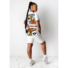 Queen Letter Poker Print Two Piece Sets DDF-8100