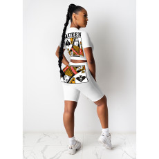 Queen Letter Poker Print Two Piece Sets DDF-8100