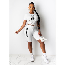 Queen Letter Poker Print Two Piece Sets DDF-8100