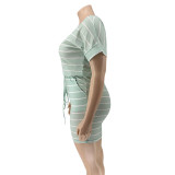 Plus Size Fashion Stripe Print Rompers OSIF-20769