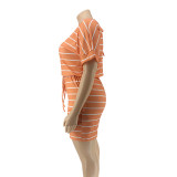 Plus Size Fashion Stripe Print Rompers OSIF-20769