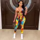 Sexy Tie Dye Print Hollow Out Jumpsuit QZX-6209