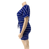 Plus Size Fashion Stripe Print Rompers OSIF-20769