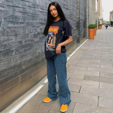 Casual Print Shoer Sleeve O Neck T Shirt GLF-7020