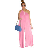 Fashion Loose Oblique Shoulder Casual Jumpsuit LDS-3273